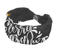 Women's Headband, We Wish You a Merry Christmas Tree Wide Hairband, Elastic Non-Slip Headband, Twist Knotted Sport Workout Head Wrap, Hair Accessories