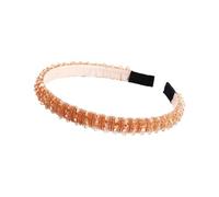 Women's Headband with Crystals Rhinestone Beads, Elegant Hair Accessory for Parties, Leisure, Special Occasions, Soft Sponge Edge, Comfortable, Stylish for Everyday Use (Beige, One Size)