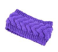 Womens headbands,2PCS Wool Headband Wide Trendy Skin-touch Pure Color Twist Hair Band for Home Black(Purple)
