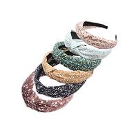 Women's Headbands Boho Hair Band Vintage Elastic Printed Head Wrap Stretchy Moisture Hairband Twisted Cute Hair Accessories (ArchSmalFlower6)