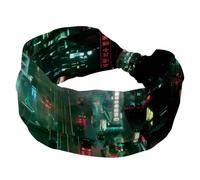 Women's Headbands, City Night Views Fashion Non Slip Headband, Knotted Cross Head Wraps, Wide Hairband for Workout Sports Yoga
