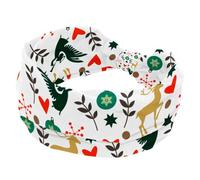 Womens Headbands Colorful Christmas Hearts Deer Angels Elastic Head Bands Non Slip Wide Hairband Turban Headband for Workout Yoga Sport Running