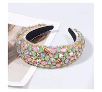 Womens headbands,Luxury Full Crystal Hairbands Womens Hair Accessories Baroque Padded Head Band Colorful Rhinestone Headband Princess Headdress(Multi-colored)