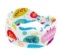 Womens Headbands Non Slip Wide Hairband Elastic Head Bands Hello Different Language Cute Turban Headband for Workout Yoga Sport Running