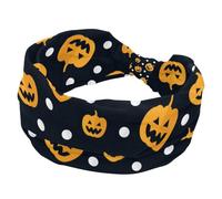 Womens Headbands Pumpkin White Dots Elastic Head Bands Non Slip Wide Hairband Turban Headband for Workout Yoga Sport Running