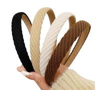 Women's Headbands, Set of 4, Elegant Hair Bands & Headbands for Everyday, Office & Party, Lightweight Headband in Black, Beige, Coffee & Brown, Versatile & Ideal as a Gift