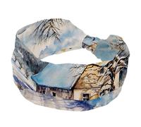 Womens Headbands Snow Scene Elastic Head Bands Non Slip Wide Hairband Turban Headband for Workout Yoga Sport Running