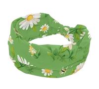 Women's Headbands, Soft Wide Headband, Bees and Daisy Non Slip Hairbands, Elastic Hair Band, Twisted Knot Turban Headwrap