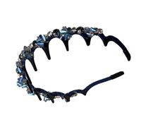 Women's Headbands | Stylish Rhinestone Braid Headband with Teeth - Sports Travel Parties Festivals Summer Casual and Ceremonial Occasions Her High Profile Vintage Skull Off