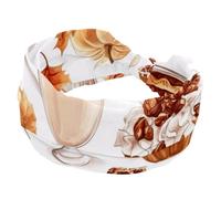 Women's Headbands, Twisted Cross Hairband, Soft Sweat Hairbands, Thanksgiving Pumpkin Food Pie Elastic Wide Headband, Hair Accessory