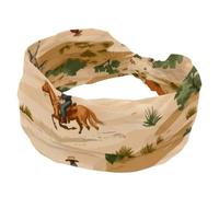 Women's Headbands, Twisted Cross Hairband, Soft Sweat Hairbands, Wild West Cowboys Rural Landscape Mountain Elastic Wide Headband, Hair Accessory