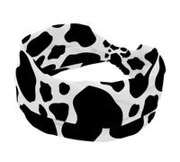 Women's Headbands, Twisted Cross Sport Hairbands, Black and White Farm Cow Texture Non-Slip Headbands for Girl, Yoga Workout Sweat Head Wrap