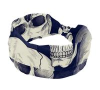 Women's Headbands, Twisted Cross Sport Hairbands, Skeleton Skull Non-Slip Headbands for Girl, Yoga Workout Sweat Head Wrap