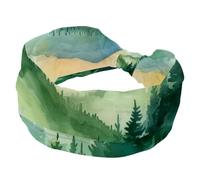 Womens Headbands, Watercolor Landscape Mountains Forest Non-Slip Headbands for Girl, Twisted Cross Sport Hairbands, Yoga Workout Sweat Head Wrap