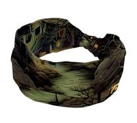 Women's Headbands, Wide Hair Wrap, Halloween Cemetery Twist Knotted Hairband, Non-slip Hairband, Soft Stretchy Turban Head Bands for Girl