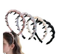 Women's Headbands with Teeth 4 Pieces | Wave Hairstyle, Reversible Headband for Women and Girls Wedding Ceremony