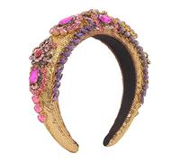 Womens headbands,Women Fashion Headbands European And American Baroque Thick Sponge Hair Hoop Court Style Sequined Diamond Hair, Black(Pink)