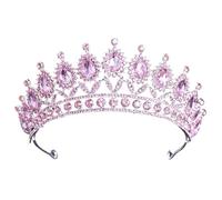 Women's Headdresses,Crystal Tiara Crowns for Women Pink Crystal Tiaras and Crowns for Women Bride Pink Rhinestone Prom Diadem Crown Tiara Bridal Wedding Hair Accessories Jewelry, One Size, metal