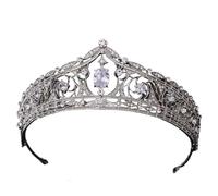 Women's Headdresses,Hair Jewelry Crown Tiaras for Women Baroque Geometric Rhinestone Bridal Tiaras Cubic Zirconia Crown
