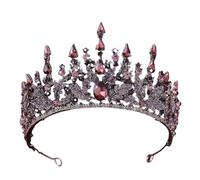 Women's Headdresses,Hair Jewelry Crown Tiaras for Women Baroque Retro Bronze Violet Crystal Bridal Tiaras Crown Rhinestone Pageant Diadem Veil Tiara Headbands Wedding Hair Accessories by(Other)