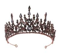 Women's Headdresses,Hair Jewelry Crown Tiaras for Women Baroque Retro Bronze Violet Crystal Bridal Tiaras Crown Rhinest