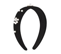 Women's Headdresses,Hair Jewelry Crown Tiaras for Women Bee Hairbands for Women Baroque Rhinestone Crystal Headband Simulated Pearl Wide Hair Band Female Flower Crown Headdress Jewelry(Black white)