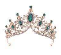 Women's Headdresses,Hair Jewelry Crown Tiaras for Women Bridal Headwear Green-Colour Ladies Exquisite Party Crown Birthday Tiaras