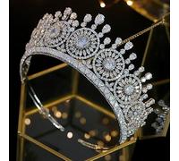 Women's Headdresses,Hair Jewelry Crown Tiaras for Women Classic New Wedding Hair Accessories Headdress Elegant Zirconia Crystal Tiara Bride Crown Jewelry Luxury Crown
