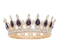 Women's Headdresses,Hair Jewelry Crown Tiaras for Women Gold Crystal Tiaras Baroque Round Crown Royal King Crowns Diadem Prom Wedding Hair Jewelry Accessories