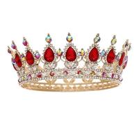 Women's Headdresses,Hair Jewelry Crown Tiaras for Women Gold Crystal Tiaras Baroque Round Crown Royal King Crowns Diadem Prom Wedding Hair Jewelry Accessories