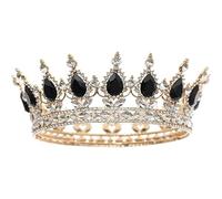 Women's Headdresses,Hair Jewelry Crown Tiaras for Women Gold Crystal Tiaras Baroque Round Crown Royal King Crowns Diadem Prom Wedding Hair Jewelry Accessories