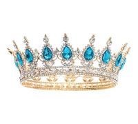 Women's Headdresses,Hair Jewelry Crown Tiaras for Women Gold Crystal Tiaras Baroque Round Crown Royal King Crowns Diadem Prom Wedding Hair Jewelry Accessories