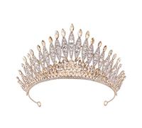 Women's Headdresses,Hair jewelry crown tiaras for women Silver Color Rhinestone Crystal Queen Big Crown Bridal Wedding
