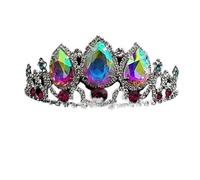 Women's Headdresses,Hair Jewelry Crown Tiaras for Women Tiara, Gold Princess Costume Crown, Adult Rapunzel Cosplay(Silver Multi-colored)