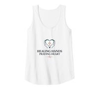 Womens Healing Hands Praying Heart Christian Nurse Faith Tank Top