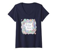 Womens Healing is Not Linear V-Neck T-Shirt