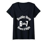Womens Healthy Sleep 6-7 Hours A Night V-Neck T-Shirt