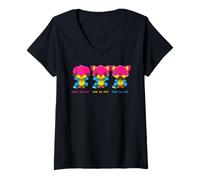 Womens Hear No Evil See not an Evil Talk No Evil Pansexual Foxes V-Neck T-Shirt