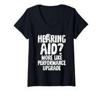 Women's Hearing Aid Funny Deaf People V-Neck T-Shirt
