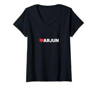 Women's Heart Arjun - Love Your Favorite First Name: Arjun V-Neck T-Shirt