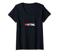 Women's Heart HTML - Like Heart Your Favorite: HTML V-Neck T-Shirt
