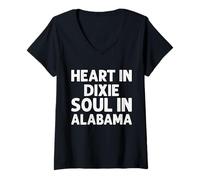 Womens Heart in Dixie Soul in Alabama V-Neck T-Shirt