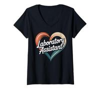 Womens Heart Medical Laboratory Assistant V-Neck T-Shirt