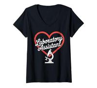Womens Heart Medical Laboratory Assistant V-Neck T-Shirt