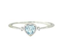 Women's Heart Shape Engagement Ring Blue Europe and America Sea 6 Creative and Useful Durability