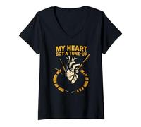 Womens Heart Surgery Patient Got A Tune-Up Funny Hospital Get Well V-Neck T-Shirt