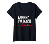 Women's Heart Surgery Survivor I'm Back Recovery Coronary Bypass V-Neck T-Shirt