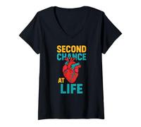 Womens Heart Survivor Second Chance at Life Cool Surgery Recover V-Neck T-Shirt