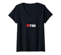 Women's Heart Tim - Love Your Favorite: Tim V-Neck T-Shirt