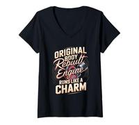 Women's Heart Transplant Body Rebuilt Engine Runs Like A Charm V-Neck T-Shirt